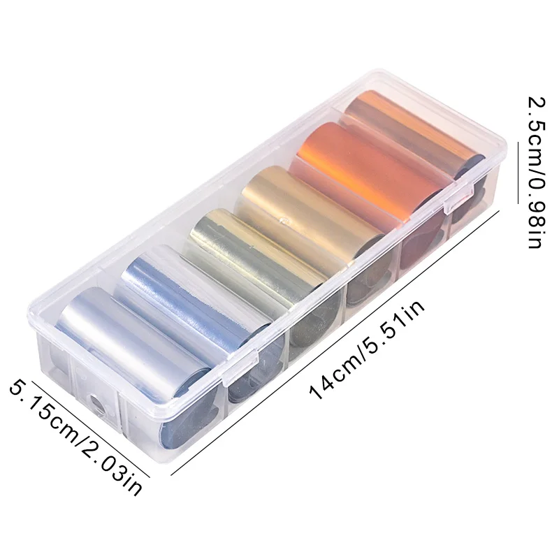 High Quality 6pcs/box Nail Foil Sets Metal Glitter Gold Foil Flakes Holographic Sequins Foil Nail Art For Nail Art Decoration