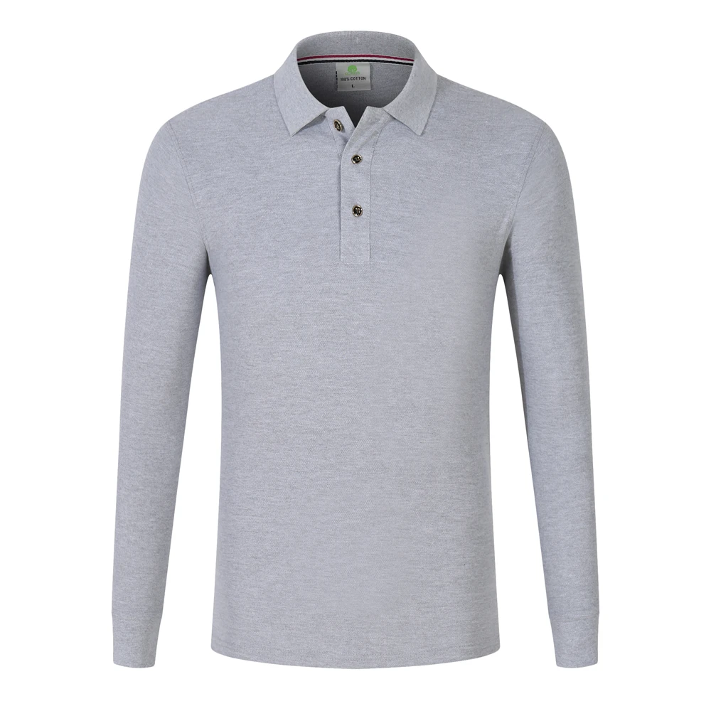 Factory hot selling  pure cotton golf long sleeve thick shirt polo shirts custom logo