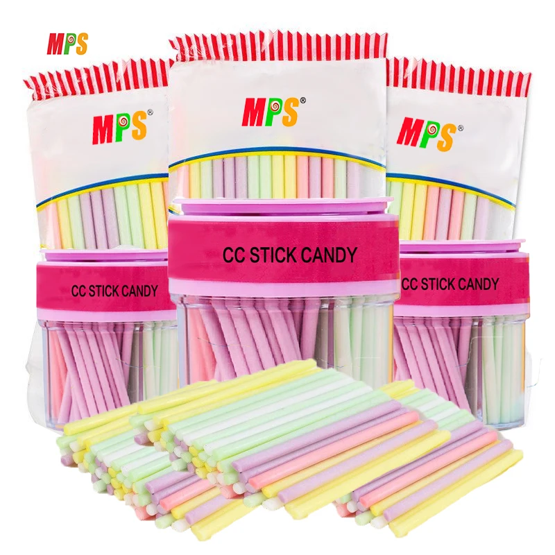 Wholesale Price Long Cc Strip Straw Candy Halal Mix Fruit CC Candy