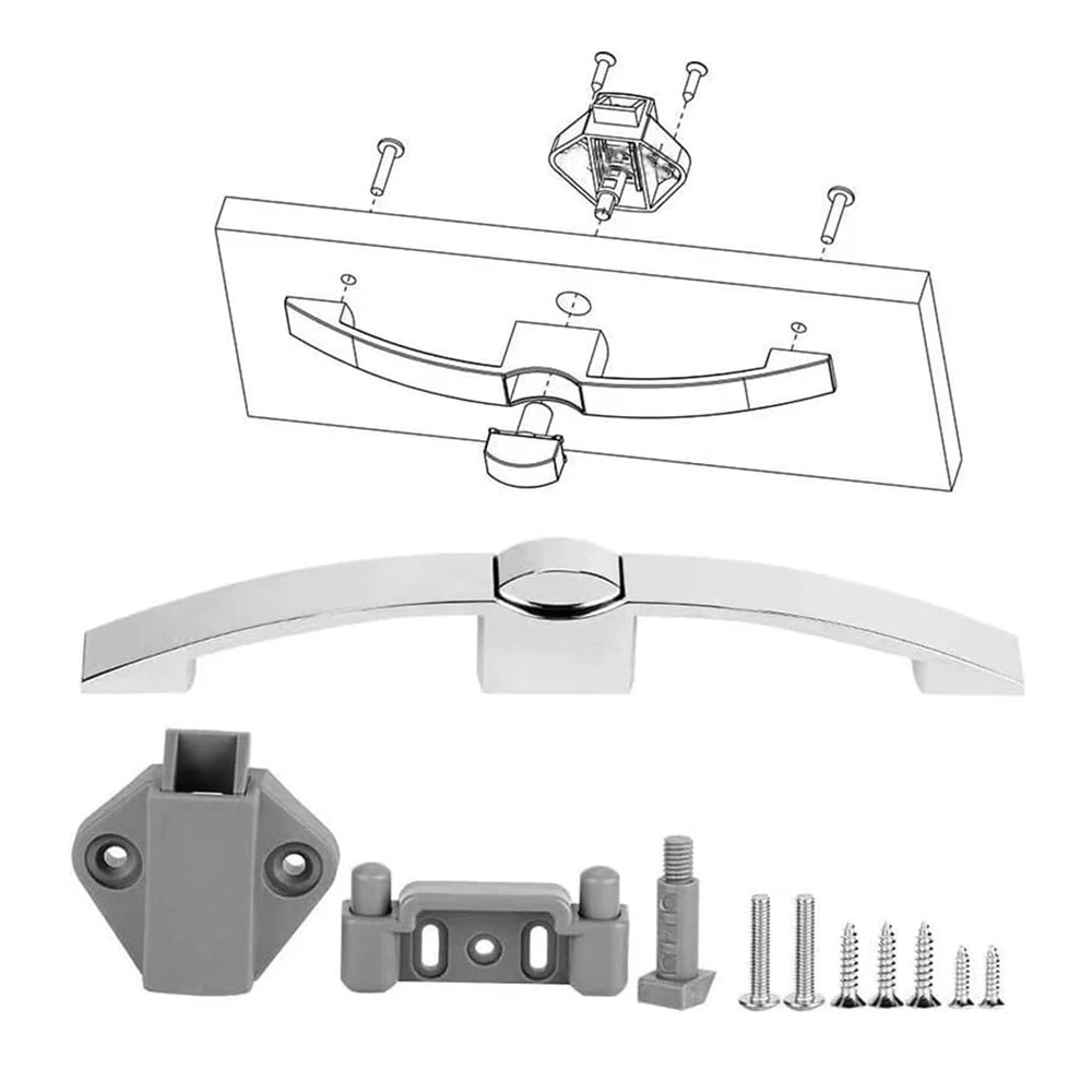 Caravan Furniture lock handles 160mm Camper van keyless Push handle Lock buttons latch handle trailer push-lock