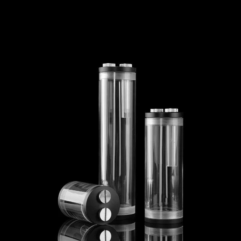 Syscooling water cooling reservoir Black POM top water tank 65/130/190mm Diameter 50mm G1/4 thread for PC water cooling