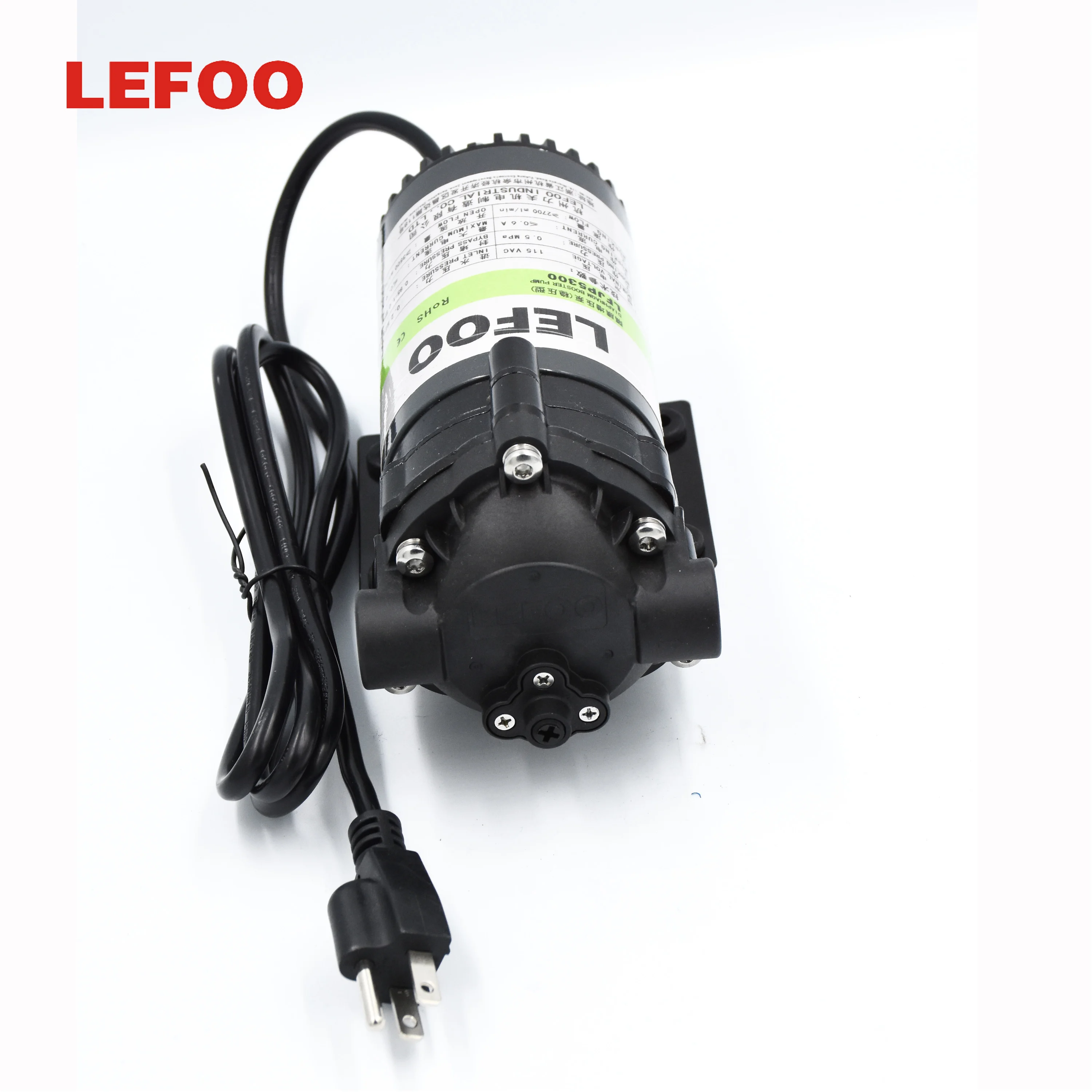 LEFOO 115V AC Bomba 600GPD Diaphragm Booster Water 0.2MPa Inlet Pressure RO AC Motor with Food Grade
