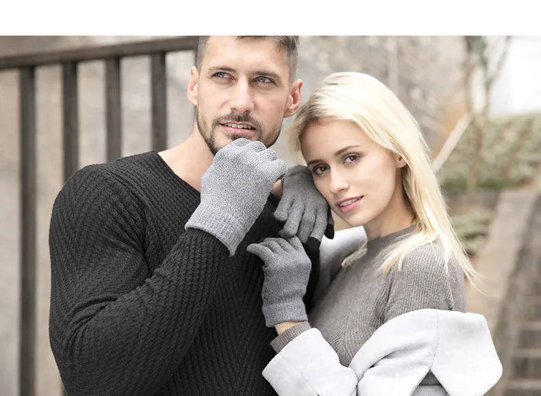 Winter Gloves For Men And Women Upgraded Touch Screen Anti Slip Silicone Gel Elastic Cuff Thermal Soft Wool Lining