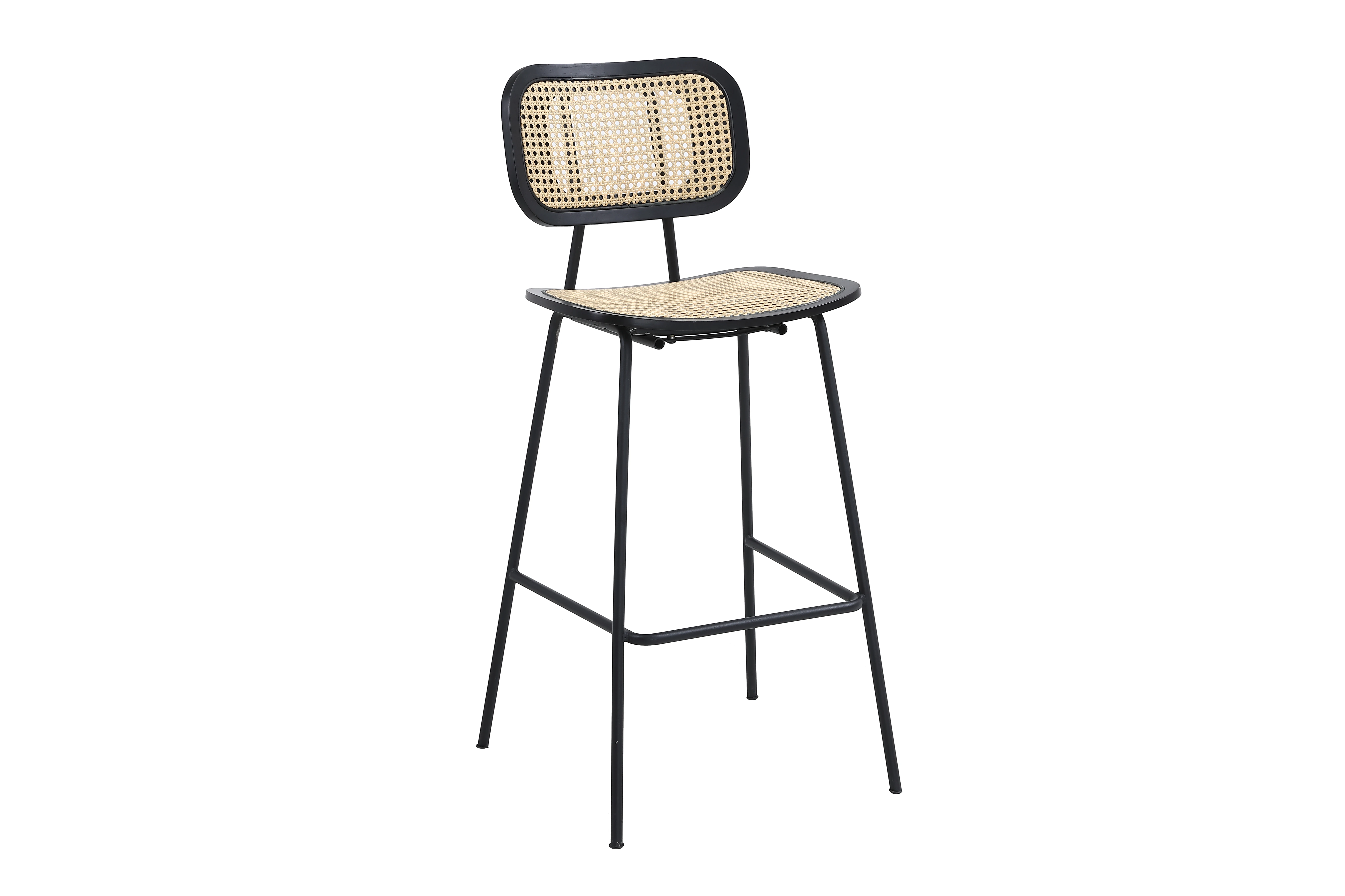 AM-0790 RATTAN & PLYWOOD & METAL FRAME BARSTOOL