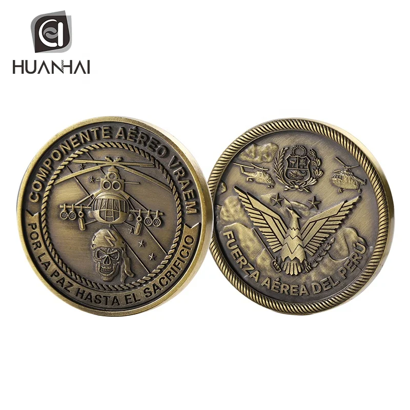 manufacturer 3D antique bronze metal honor coin custom
