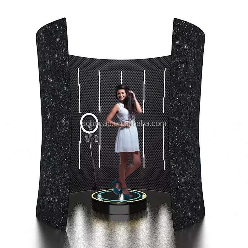 360 Photo Booth Accessories Inflatable Nightclub Portable 360 Photo Booth Backdrop with Led Light