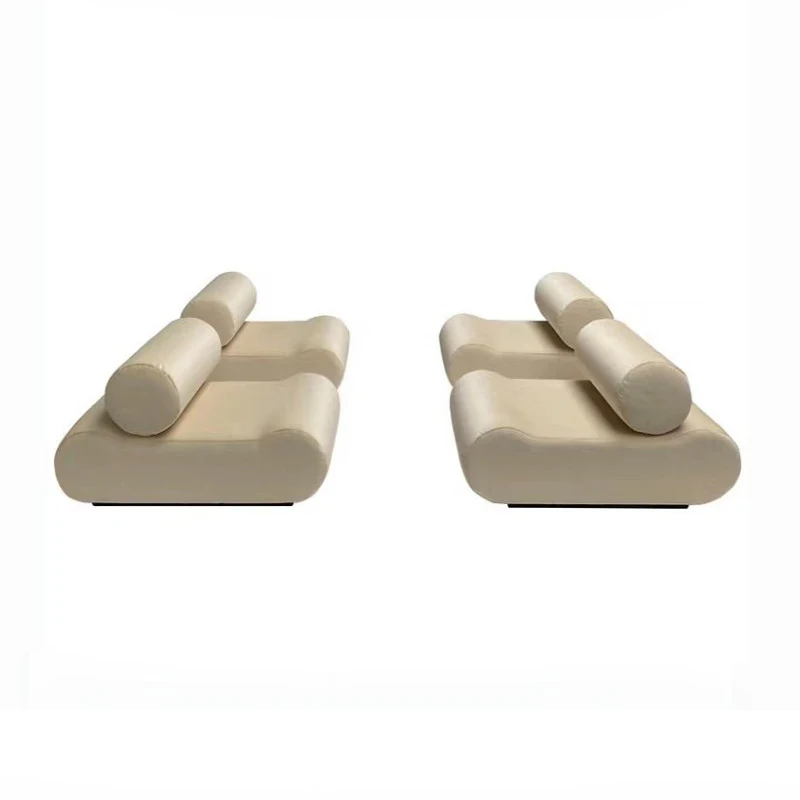 Light Luxury Lambskin Sofa Wabi-Sabi Style Nordic Retro Design Creative Homestay Special-Shaped Module Combination Sofa