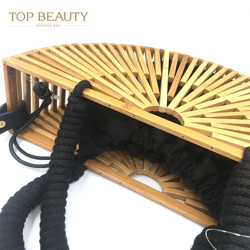 
Wholesale women handmade handbag wooden shoulder straw bag purse bamboo clutch handbag 