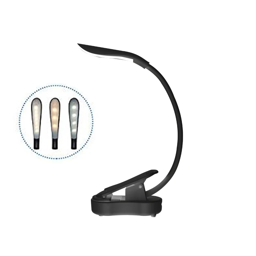 Factory Direct Sale Rechargeable    3 Colors  9 Brightness Reading Lights for Books in Bed