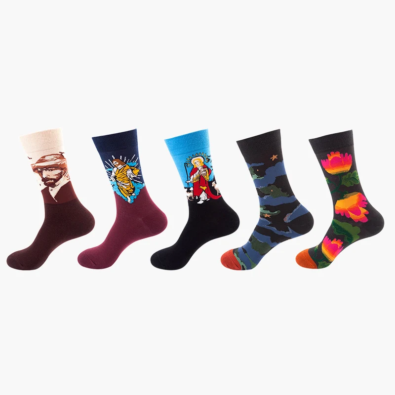 
Hot sell designer custom jacquard cotton running comfortable socks unisex 