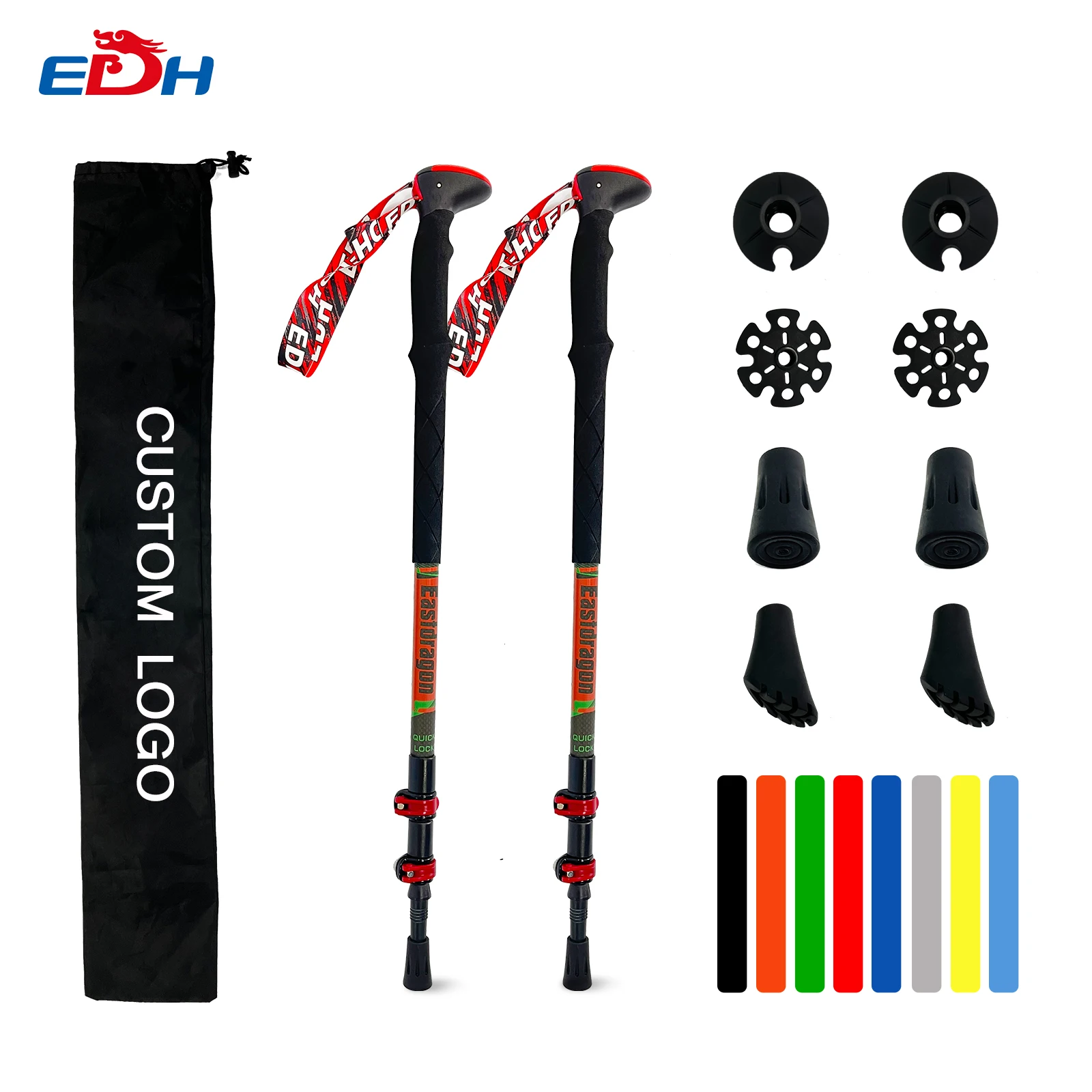 Outdoor Camping Hiking Climbing 3 Sections 67-135 Cm Ultralight Nordic Walking Stick