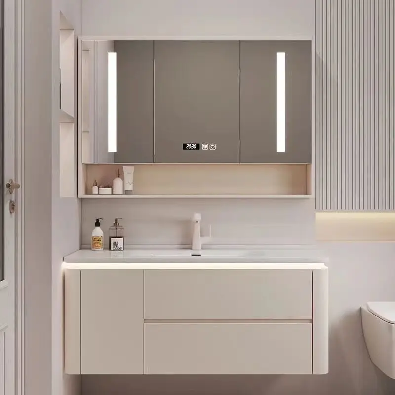 Luxury Bathroom Vanity New Style Floating Wall 1 Sink Hanging 2 Drawers Bathroom Furniture Bathroom Vanity Cabinet
