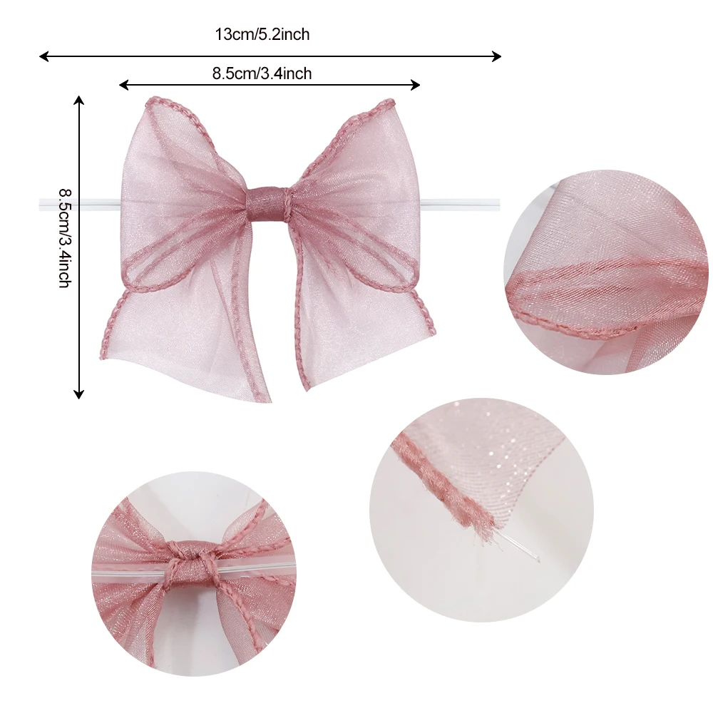 Hot Sale Handmade Baby Organza Bowknot Hair Accessories Fishtail Yarn Princess Bow Ribbon Hair Pin Boutique for Girls Hair Clip