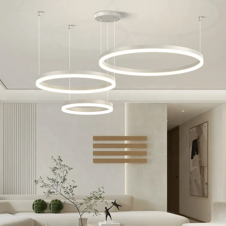 White Nordic LED 3 Color  Contemporary Hanging Ceiling Lamp For Kitchen Island Dining Table Top Chandelier KidRoom Decor