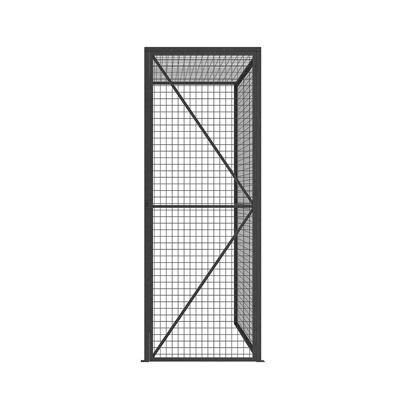 Wire Mesh Cage Box Warehouse Office Powder Coated Double Tier Shelf Wire Mesh Storage Locker