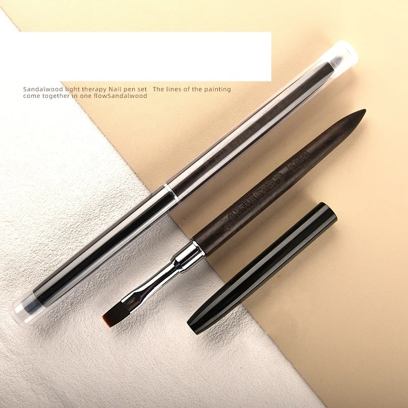 Nail Brush High Quality Wholesale Nylon Hair Sandalwood Handle Nail Art Printing Drawing DIY 3 Types of the Head