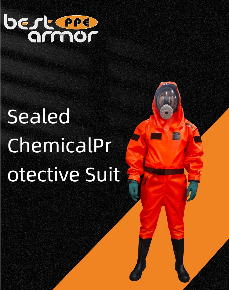 Fireproof and Water-Proof Air-Tight PVC Chemical Protective Coverall Anti-Static Work Clothing with Safety Features