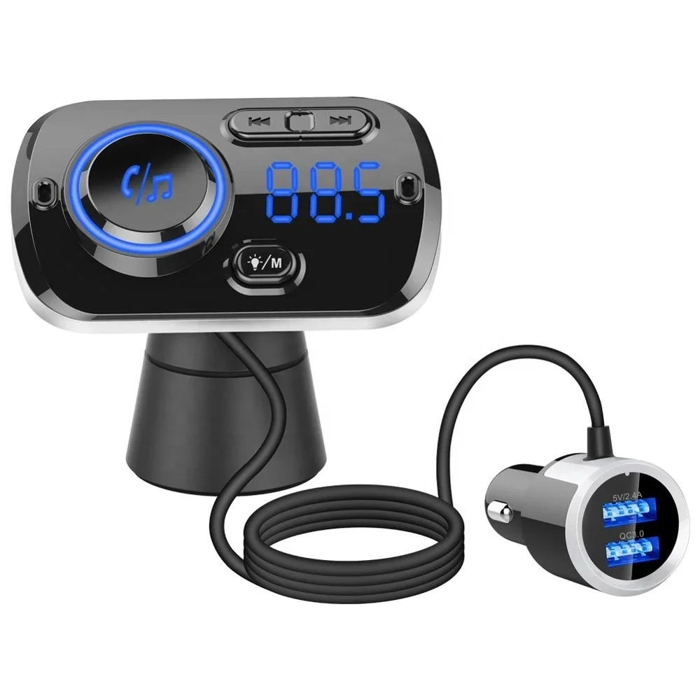 Car FM Transmitter USB Fast Charge 3.0 Car Kit Handsfree Wireless BT-Compatible 5.0 LCD MP3 Player Auto Car Accessories
