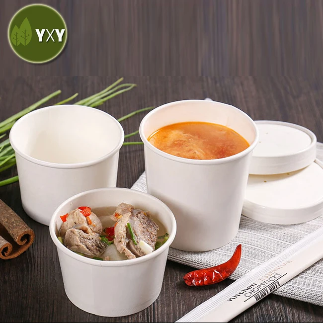 Get!!!  Take Away Disposable White Paper Soup Cup