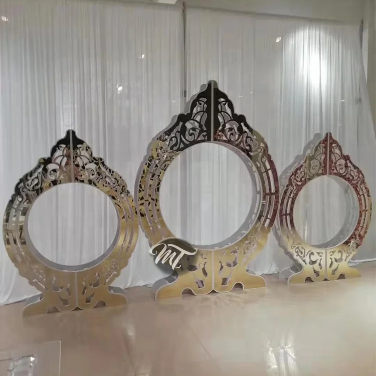 Luxury heart design acrylic square mandap wedding backdrop for banquet event decor