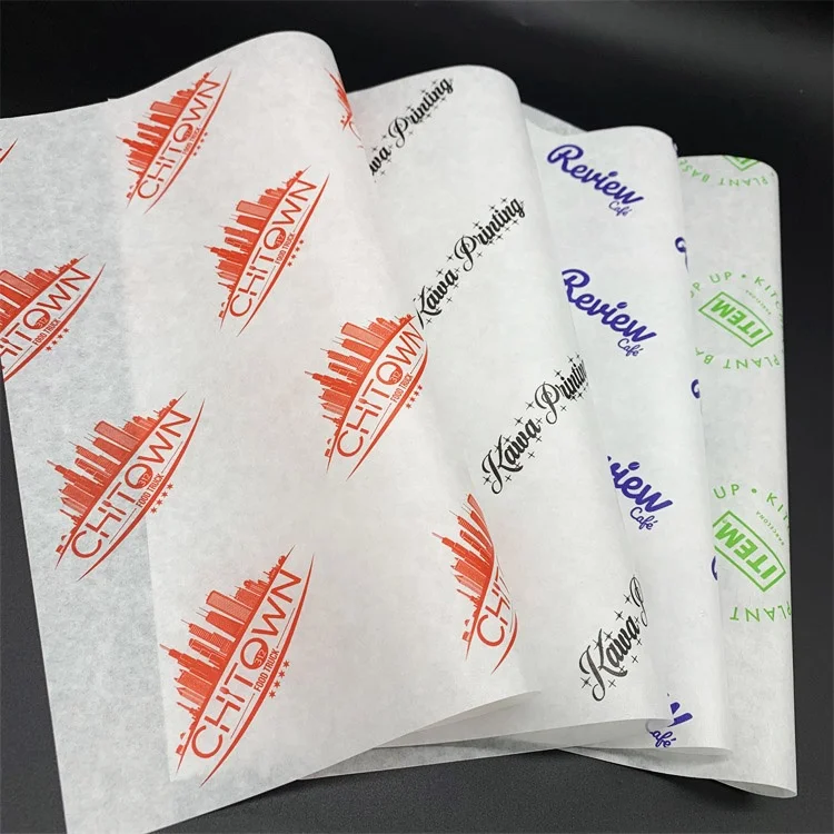 customized wax paper for food greaseproof hamburger sandwich paper for food packaging