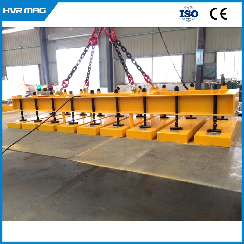 Efficient loading and unloading permanent electromagnet lifting crane for cutting system
