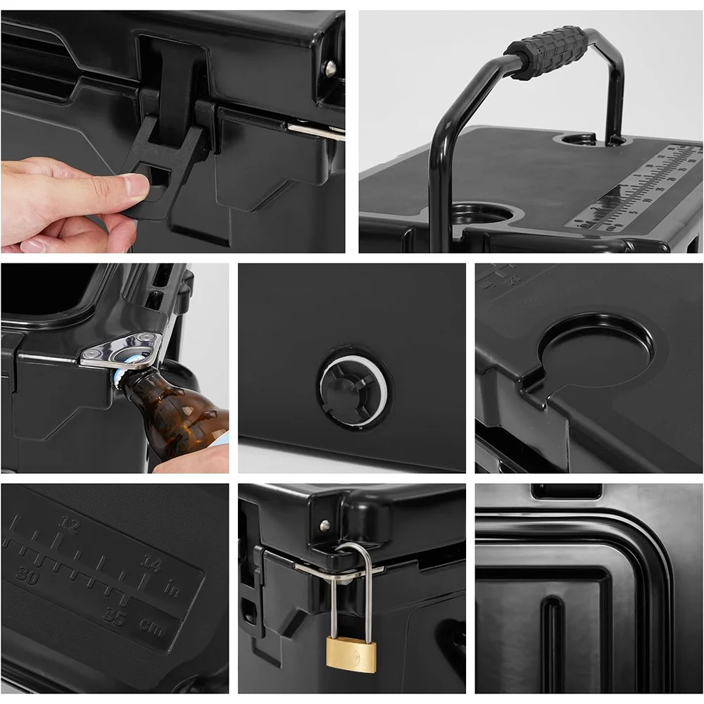 Wholesale 40QT Insulated Rotomolded Hand Carry Plastic Ice Cooler Box for Fishing Rotomolded Cooler