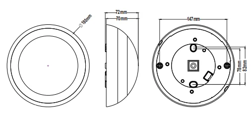PDLUX PD-LED2043 360 Degree Microwave Motion Modern Space Sensor LED Motion Detector Lights PC Plastic Ocean Star Round 3-year