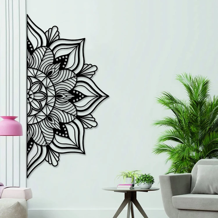 Office and Home Indoor and Outdoor Decoration Large Metal Mandala Wall Decor Unique Metal Lotus Flower Wall Art