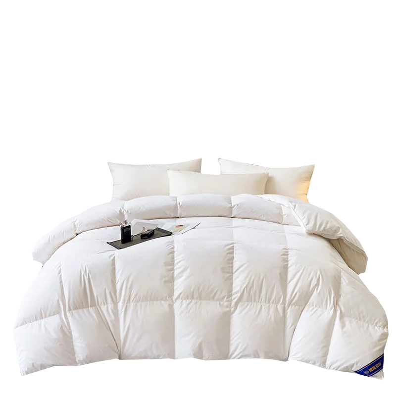 100% Advanced Goose down Comforter Quilted Cotton Quilt Cover Solid Color Winter Thick Blanket Warm and Comfortable