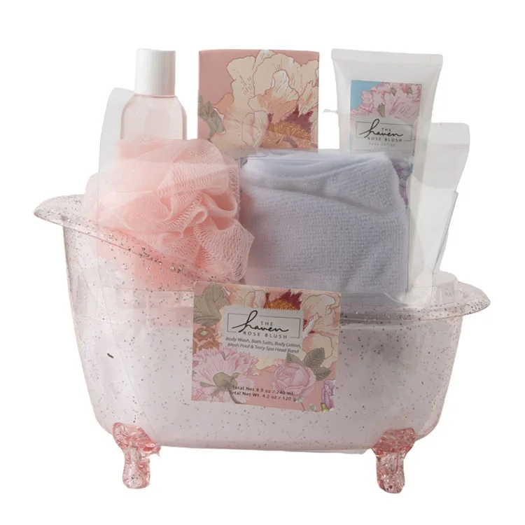 Sponge Salt Shower Gift Tub Shape Luxury Lotion Spa Body Wash Care Bath Set