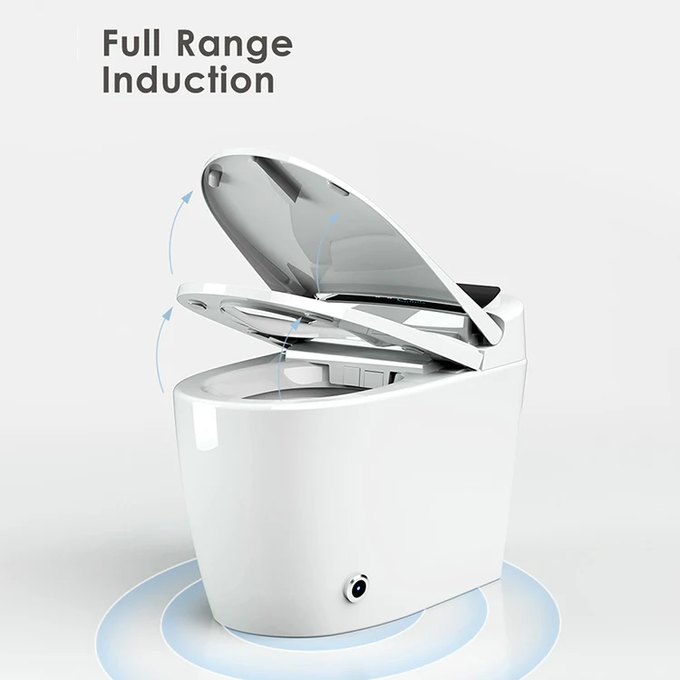 High tech 2021 tankless 110V/220V s p trap auto flush sensor wc intelligent automatic toilet bowl smart toilet with bidet