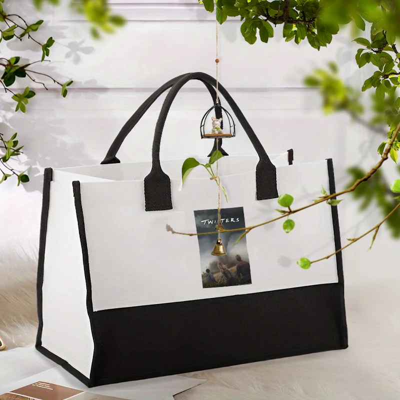 1 pc Twisters Poster   pattern Shipping large Personalized Canvas Beach Bag Monogrammed Gift Tote Bag for women