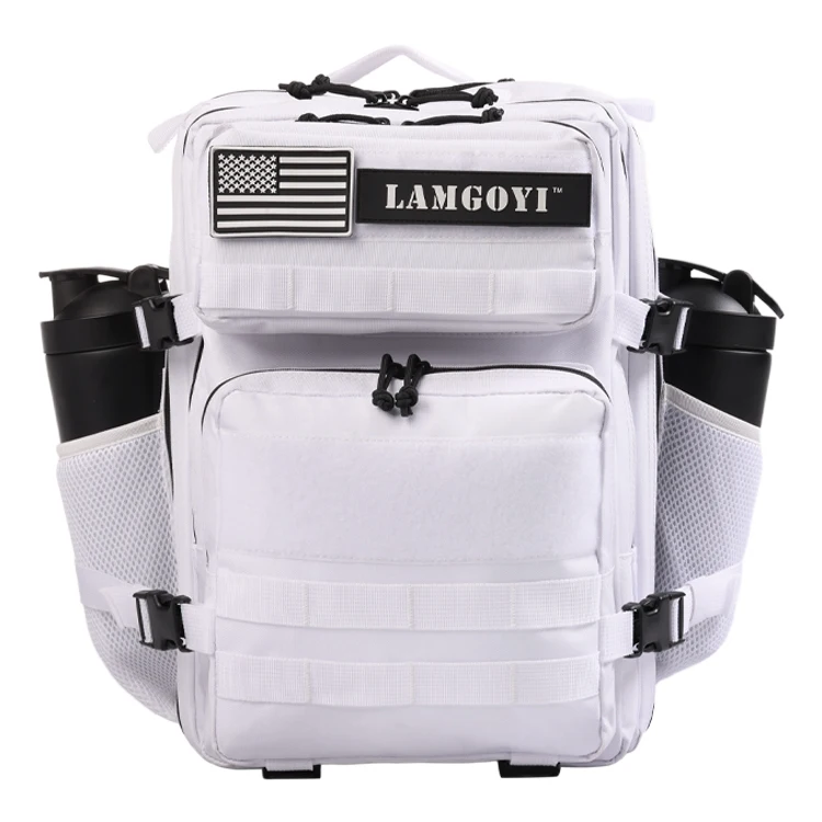Custom mini white outdoor travel backpack gym bodybuilding athletic backpack with water bottle
