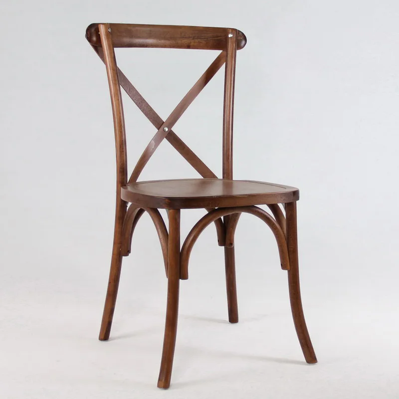 Оптовая продажа деревенские обеденные стулья из бука с рамой твердой древесины стул перекрестной спинкой