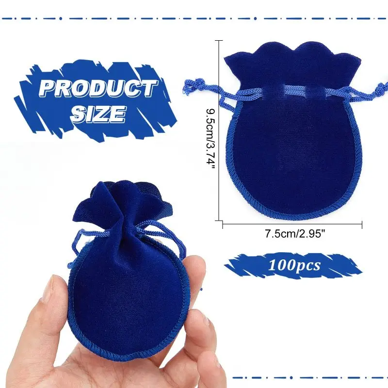 Multi Colors Drawstring Promotional Jewelry Packaging Pouches Mini Velvet Ring Gourd Bag