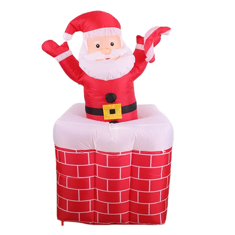 1,8 м прекрасный Рождественский воздушный крупного плана светодиодной подсветкой надувной Санта в дымоход для события