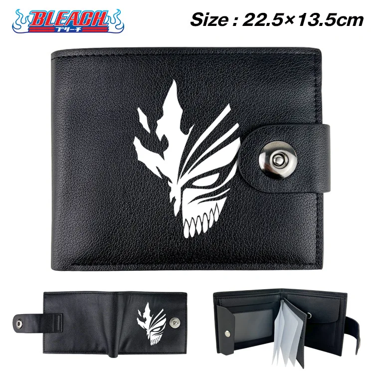 11 Designs 22.5*13.5CM Custom Design Low MOQ PU Leather Bleach Short Wallet Students ID Card Holder Japan Anime Wallet