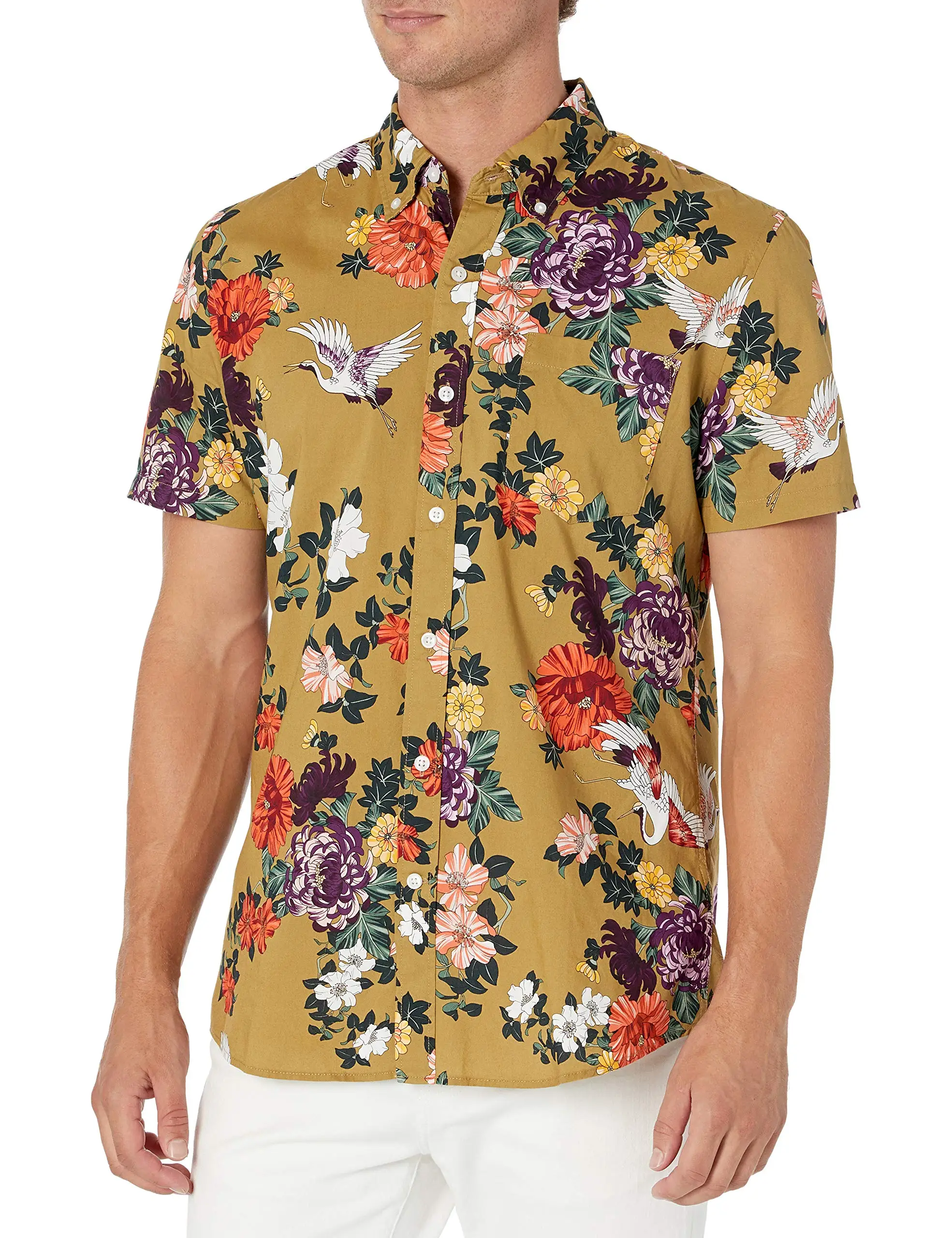 Summer Men Short Sleeve Oversized Vintage Striped Streetwear Cotton Linen Breathable Shirts