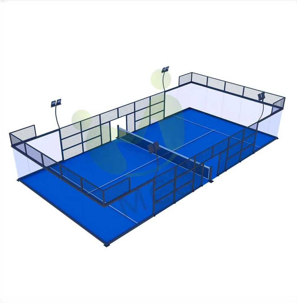 Открытый портативный панорамный падель спортивный корт canchas de paddle sports system equipm modern padel court