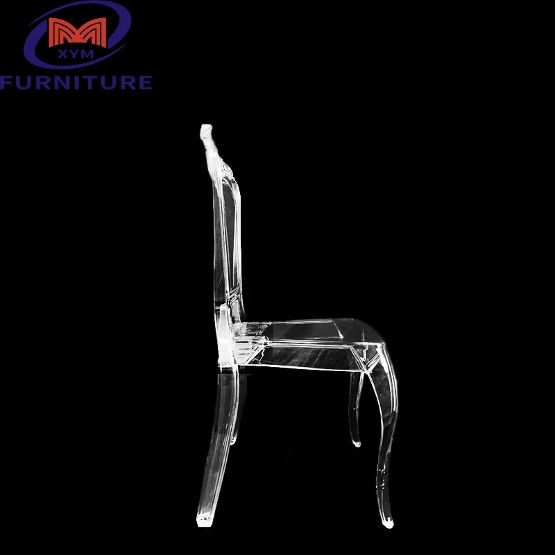 Hotel Chair Dining Chairs Hotel Furniture Transparent Clear Plastic Stainless Steel for Events Modern One Piece Design 4pcs/ctn