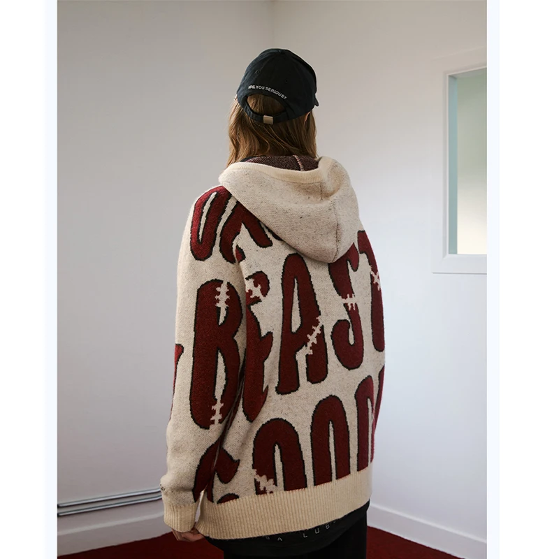 Custom LOGO Colors Hoodies Sweater Men Knitwear Sweaters Oversize Turtle Neck Wool Cotton Knitted Jumper Cardigan Men