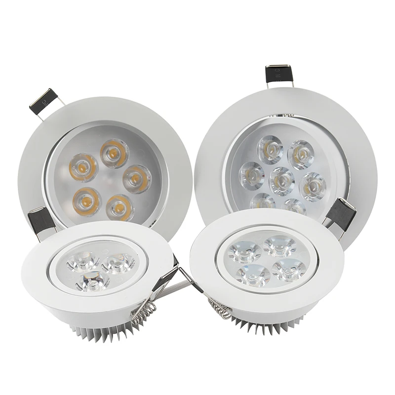 Aluminum Ceiling Spotlight 3W 5W 7W 9W 12W 15W 18W 24W Recessed LED Ceiling Light