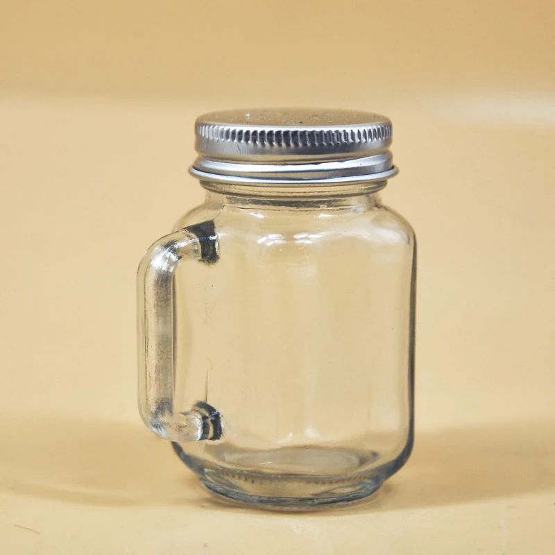 CD-51 Credible Wholesale 16oz Round Empty Mason Jar Food Storage Holders Glass Mason Bottle Custom Glass Jar with Lid and Handle