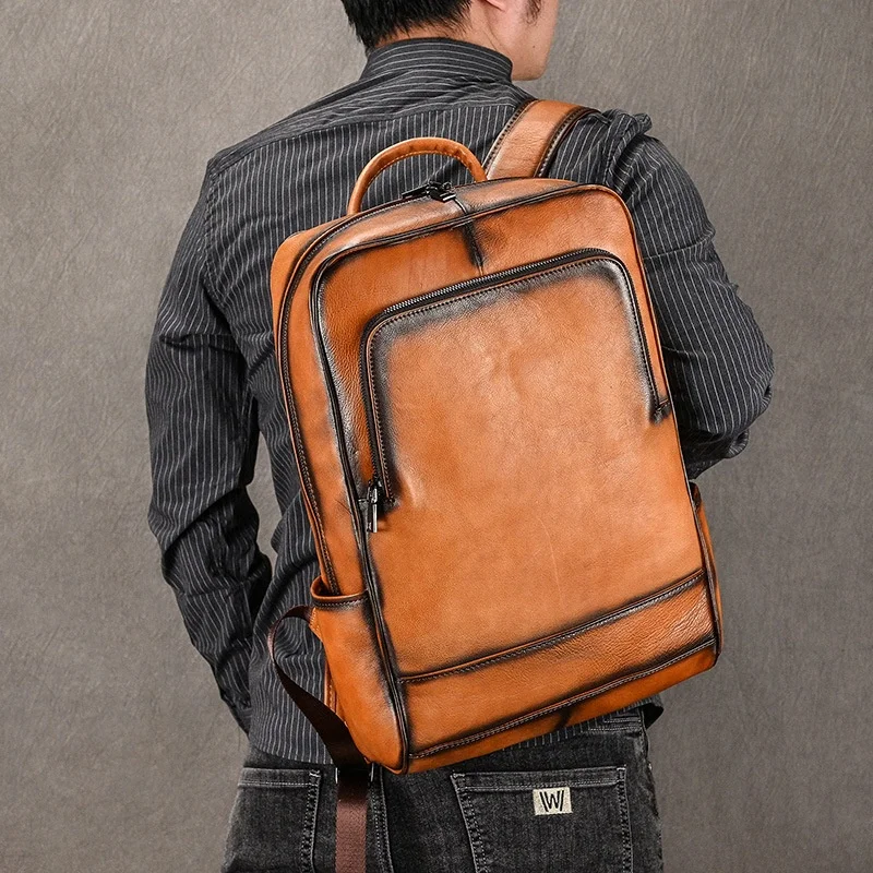 GENUINE LEATHER Laptop backpack 13 Inch Cover Universal Ultra Thin Light Weight for Macbook Pro Back pack Waterproof leather