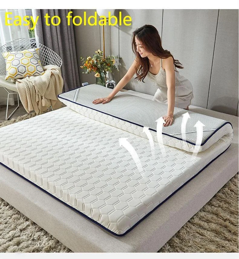 Wholesales folding rolled up king queen size healthy high sleep quality latex bed mattress in a box dormitory student tatami mat