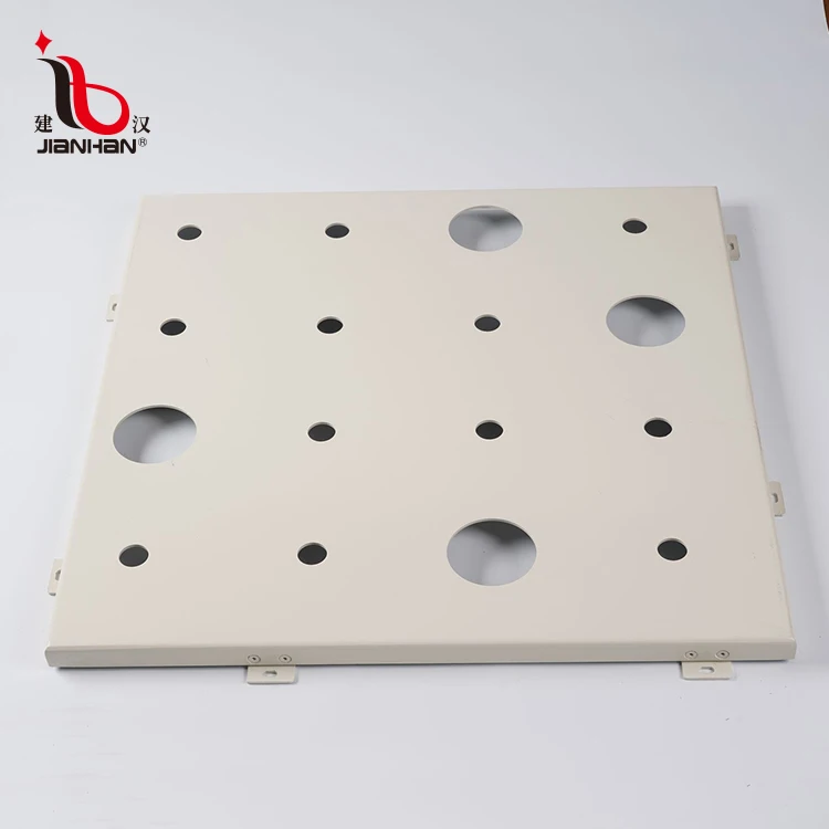 
customized building light color indoor wall metal plate decoration aluminium perfored curtain walls panel 