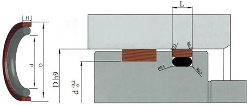 PTFE Bronze Hydraulic Piston Oil Seal SPG/SPGO/SPGC/SPGW Excavator Piston Rod Seal