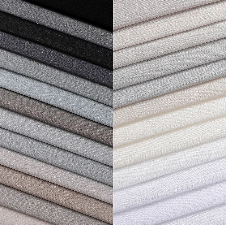 340CM Width New Material Light Fittings Linen Sheer Voile Fabric For Curtain