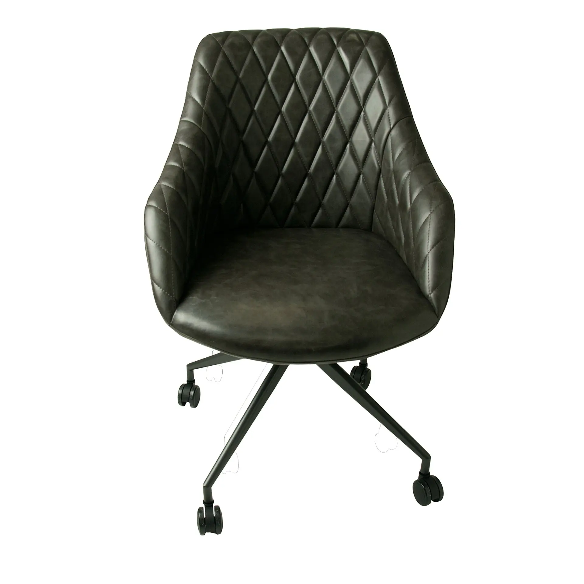 Modern Ergonomic Leather Swivel  Metal Base Comfortable Seat Back Home Adjustable Office Chair